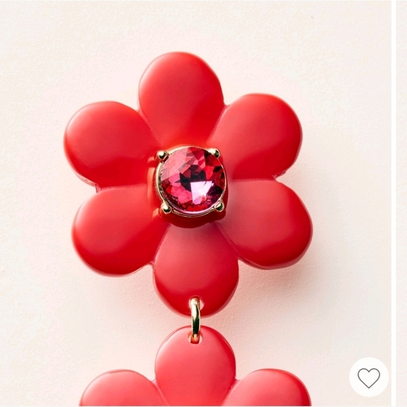 NWT Kate Spade X Target Floral Linear Earrings, Red - Picture 3 of 9